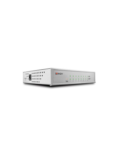 Lindy 25045 switch Gestionado Gigabit Ethernet (10/100/1000) EnergÃÂ­a sobre Ethernet (PoE) Plata