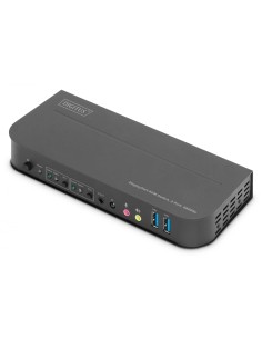 Digitus Conmutador KVM, 2 puertos, 4K60Hz, 2 DP in, 1 DP/HDMI out
