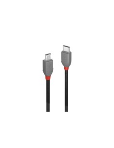 Lindy 36892 cable USB USB 2.0 2 m USB C Micro-USB B Negro, Gris