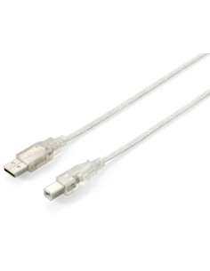 Equip 128652 Cable USB 2.0 de tipo A macho a tipo B macho, 5,0 m, plateado transparente