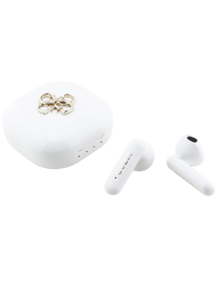 GUESS AURICULAR BLUETOOTH TWS 4G LOGO BLANCO