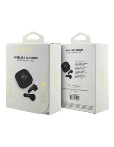 GUESS AURICULAR BLUETOOTH TWS 4G LOGO NEGRO