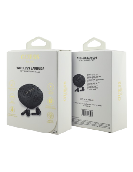 GUESS AURICULAR BLUETOOTH TWS ENC 4G LOGO NEGRO