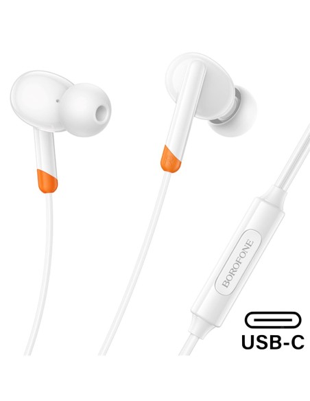 Borofone BM92 Auriculares con MicrÃ³fono y ConexiÃ³n USB-C Blanco