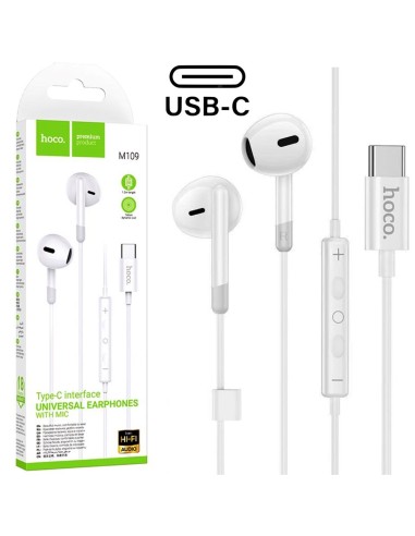 Hoco M109 Auricular con MicrÃ³fono y ConexiÃ³n USB-C white