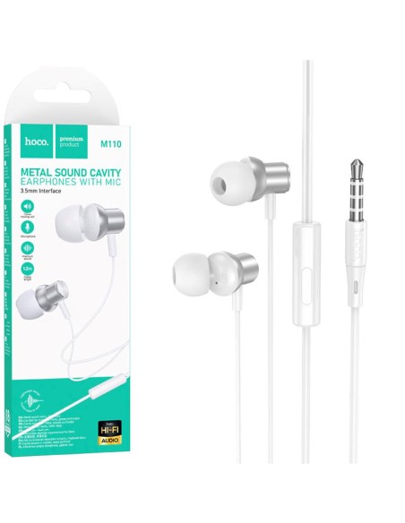 Hoco M110 Auriculares con MicrÃ³fono y Clavija 3.5mm Silver