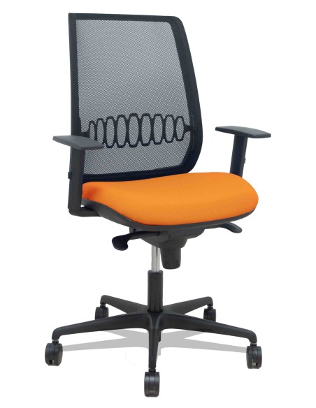 Piqueras y Crespo Silla Alares sincro malla negra bali naranja brazo regulable