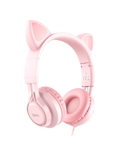 Hoco W36 Auricular con Micro Cat Ear Rosa