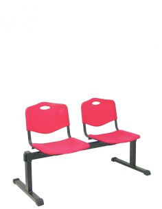 Piqueras y Crespo Bancada Iso Pastic 2 plazas PVC color rojo
