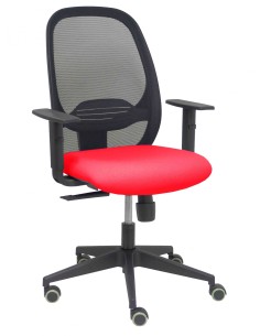 Piqueras y Crespo Silla Cilanco negra malla negra asiento bali rojo brazo regulable