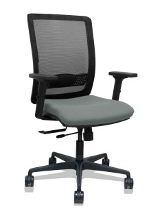 Piqueras y Crespo Silla Haches traslack malla negra asiento bali gris brazos 2D ruedas 65