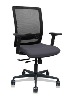 Piqueras y Crespo Silla Haches traslack malla negra asiento bali gris oscuro brazos 2D ruedas 65mm