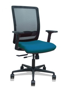Piqueras y Crespo Silla Haches traslack malla negra asiento bali verde petrÃ³leo brazos 2D ruedas 65mm