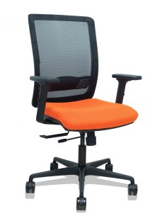 Piqueras y Crespo Silla Haches traslack malla negra asiento bali naranja brazos 2D ruedas 65mm