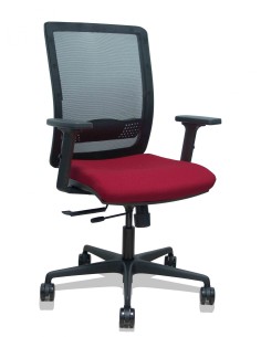 Piqueras y Crespo Silla Haches traslack malla negra asiento bali granate brazos 2D ruedas 65mm