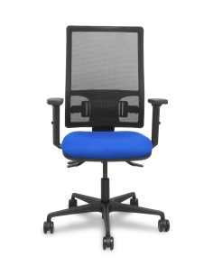 Piqueras y Crespo Silla Bormate asincro malla negra asiento bali azul brazos 2D ruedas 65mm 2