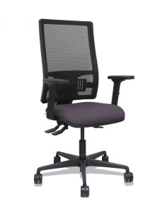 Piqueras y Crespo Silla Bormate asincro malla negra asiento bali gris oscuro brazos 2D ruedas 65mm