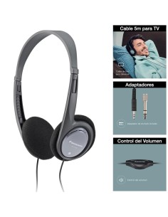 Panasonic RP-HT090E Auricular con Cable de 5 metros y Control de Volumen