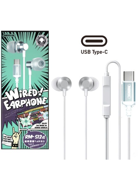 Remax RM-512a Metal Auricular USB-C Digital Blue