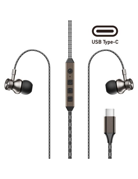 Remax RM-760a Auricular con cableUSB-C con CancelaciÃ³n de Ruido Tarnish