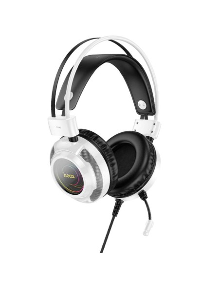Hoco W110 Auricular Gaming con Luces RGB y ConexiÃ³n 3.5mm y USB Blanco
