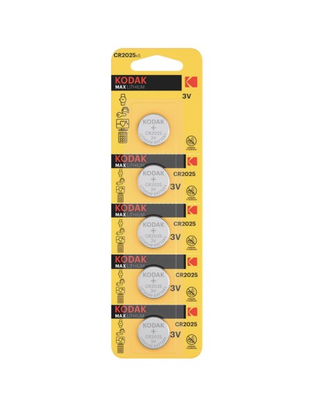 KODAK CR2025 BaterÃ­a deLlitio ULTRA 3V 5 Unidades (30411562)