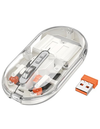 Hoco GM35 RatÃ³n InalÃ¡mbrico 2.4G y Bluetooth Recargable Silencioso Blanco
