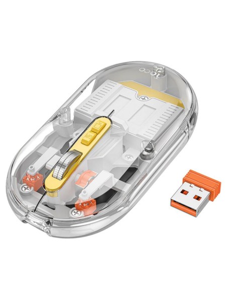 Hoco GM35 RatÃ³n InalÃ¡mbrico 2.4G y Bluetooth Recargable Silencioso Gris