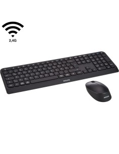 Teclado + RatÃ³n Philips SPT6407B 2,4 GHz y Bluetooth 110 Teclas