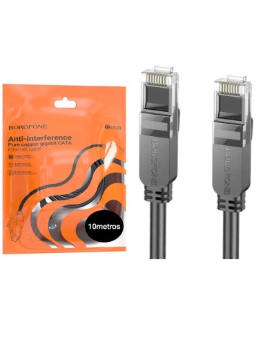 Borofone BUS01 Category 6 Gigabit Network Cable Negro 10M