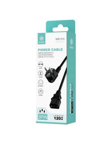 Cable de AlimentaciÃ³n PVC 3 Pines 1.2M Ikrea WB1374