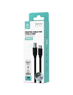 Cable de Impresora USB 3 Metros Ikrea WB1379