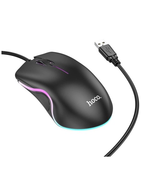 RatÃ³n Hoco GM19 Gaming Luminoso Negro