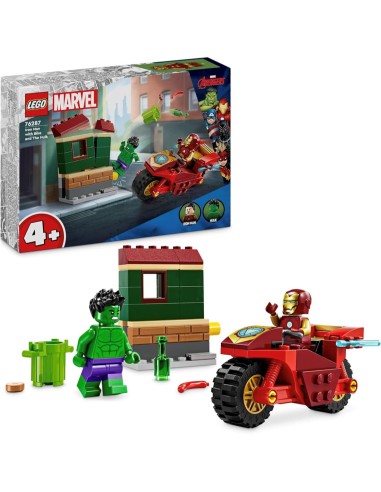 LEGO 76287 Iron Man con Moto y Hulk
