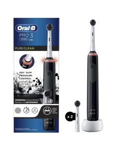 Braun Oral B Cepillo Pro 3 3000 Charcoal+ 2 Recambios  (D505.523.3)