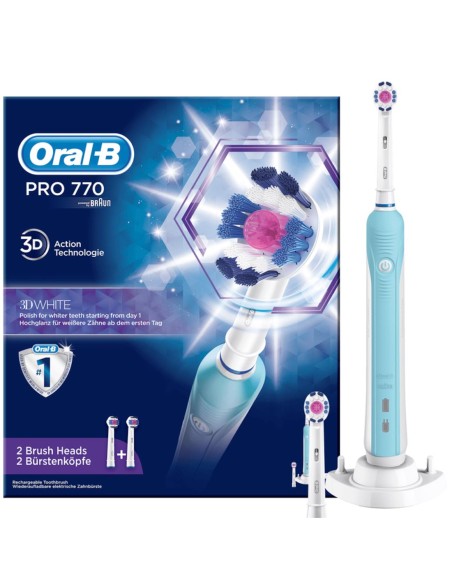 Braun Oral-B Cepillo Pro770 3D White + 2 Cabezales (D16.524.1U)