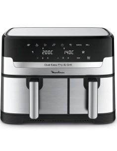 Moulinex EZ905D20 Freidora de Aire y Grill 8.3L Doble Cubeta Inox