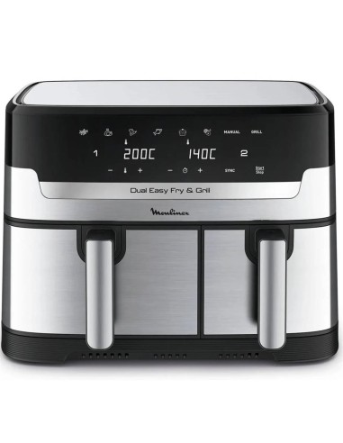 Moulinex EZ905D20 Freidora de Aire y Grill 8.3L Doble Cubeta Inox