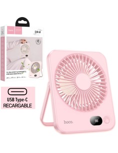 Hoco DF08 Desktop Fan Cool Shel Ultra-Thin Pink