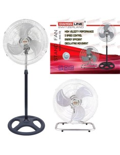 Swiss Line SW-18 Ventilador Industrial de 18" 70W con 3 modos de colocaciÃ³n