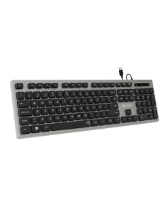 SUBBLIM Teclado ErgonÃ³mico con cable USB Plano Silencioso Gris/Negro Ergo