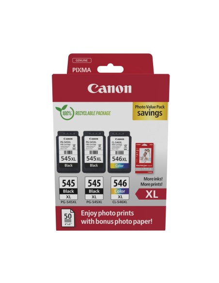 Canon 8286B015 cartucho de tinta 3 pieza(s) Original Alto rendimiento (XL) Negro, Cian, Magenta, Amarillo