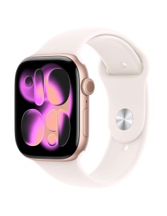 Apple Watch Series 11 GPS 46mm Rose Gold Aluminium Case Light Blush Sport Band S/M (MEV64QL/A)