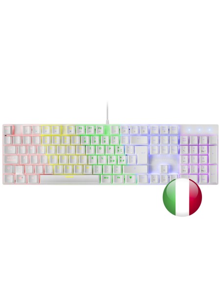 Mars Gaming MK422 Blanco Teclado MecÃ¡nico Gaming RGB Antighosting Switch MecÃ¡nico Rojo Idioma Italiano