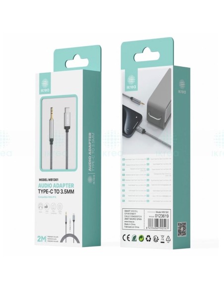 Adaptador de Audio USB-C a Jack 3.5mm Ikrea WB1361