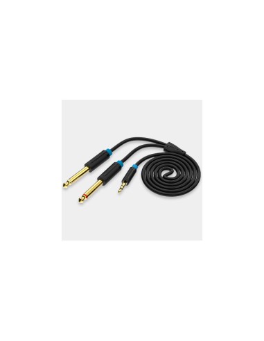 Vention Cable EstÃ©reo BACBG/ Jack 3.5 Macho - 2x Jack 6.5 Macho/ 1.5m/ Negro