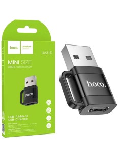 Adaptador USB-A a USB-C Negro Hoco UA31D