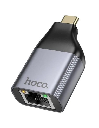 Adaptador USB-C a RJ45 RED Hoco UA35 Gris Metal