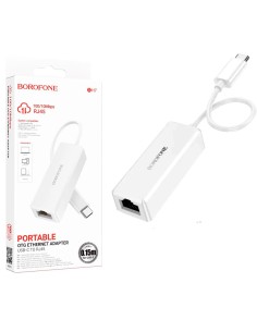 Borofone DH7 Adaptador USB-C a RJ45 Ethernet 100 Mbps Blanco