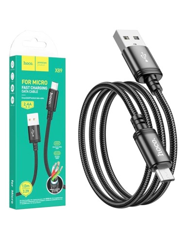 Cable Usb-A a Usb-Micro 2.4A 1m Hoco X89 Negro
